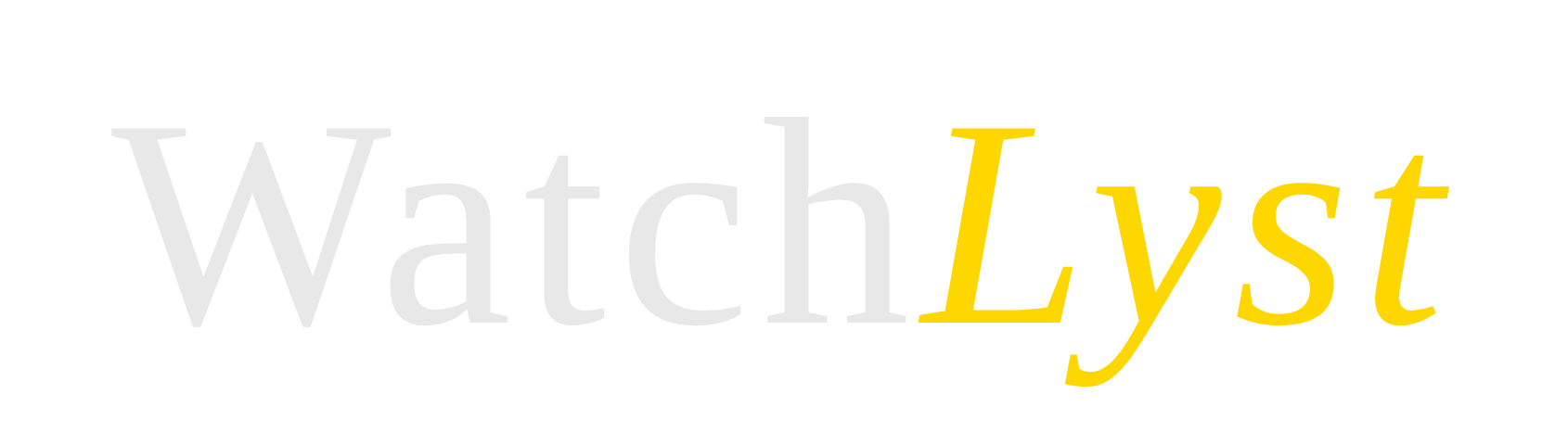 WatchLyst wordmark, transparent background