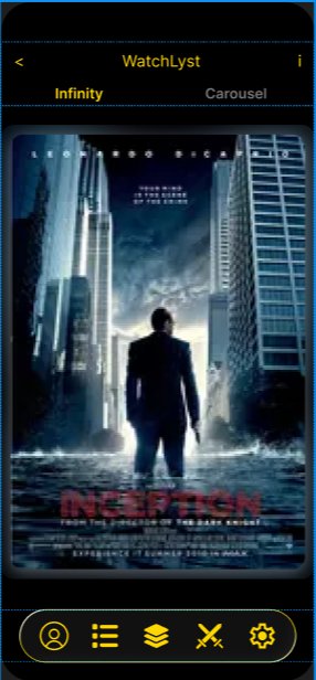 WatchLyst swipe interface